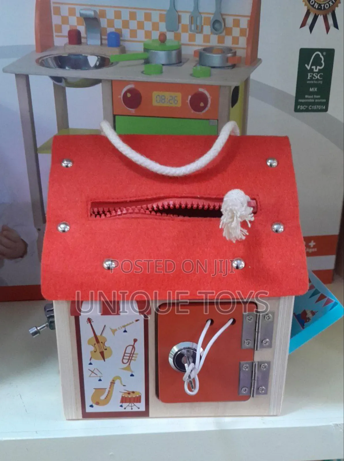 Wooden Multi-Lock Learning House 
