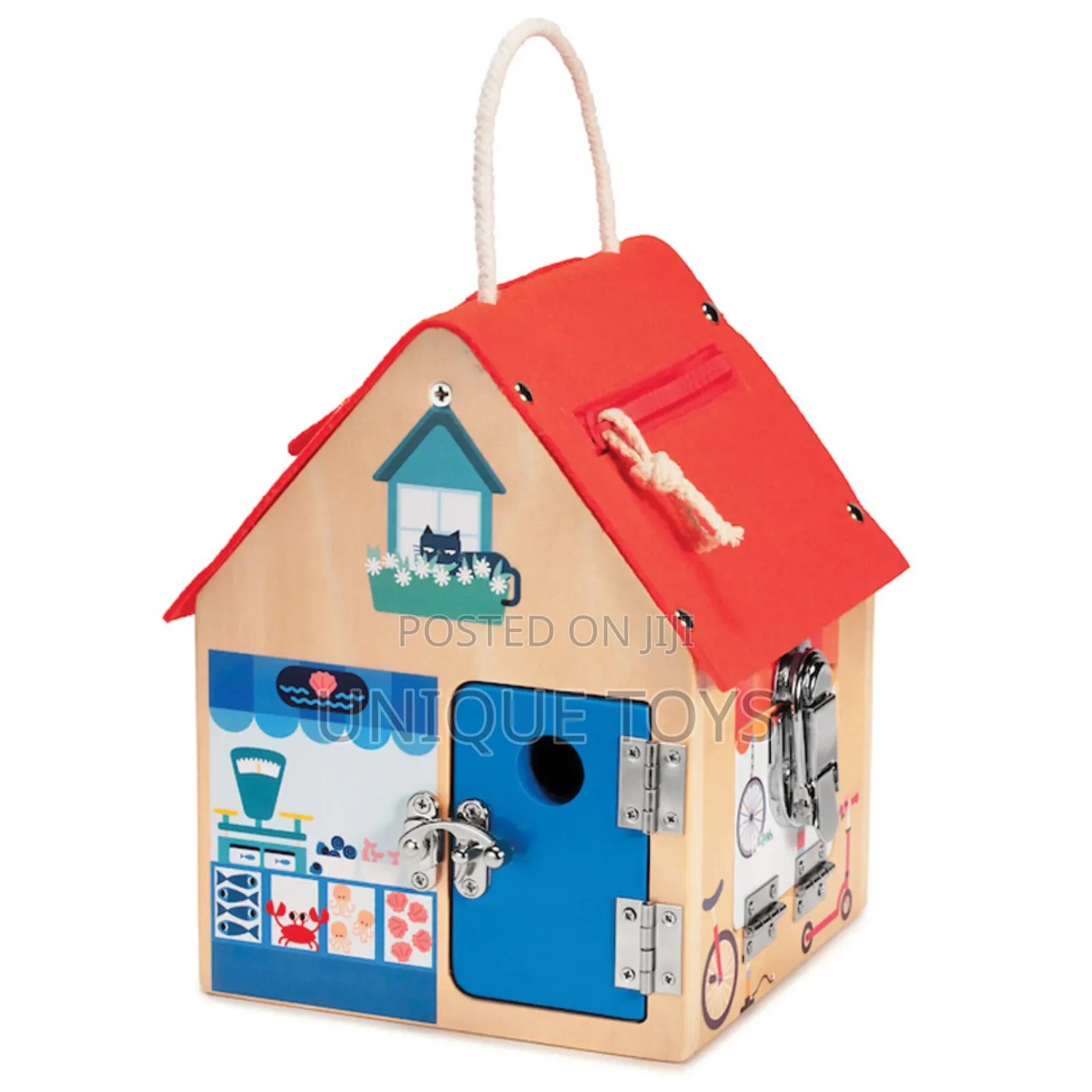 Wooden Multi-Lock Learning House 
