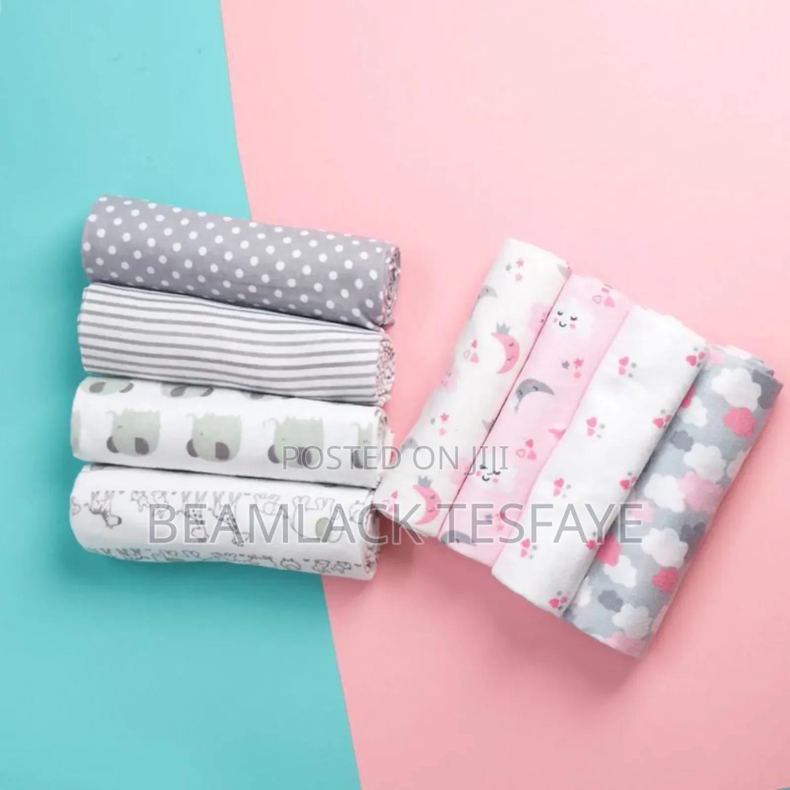 4in1 Cotton Flannel Receiving Baby Blanket