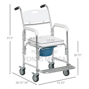 Photo - Shower Commode Wheelchair፭岔transport Beside Commode Chair