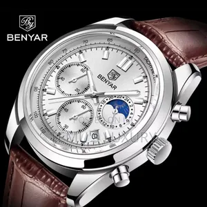 Photo - BENYAR Stainless Steel Quartz Leather Chronograph Watch