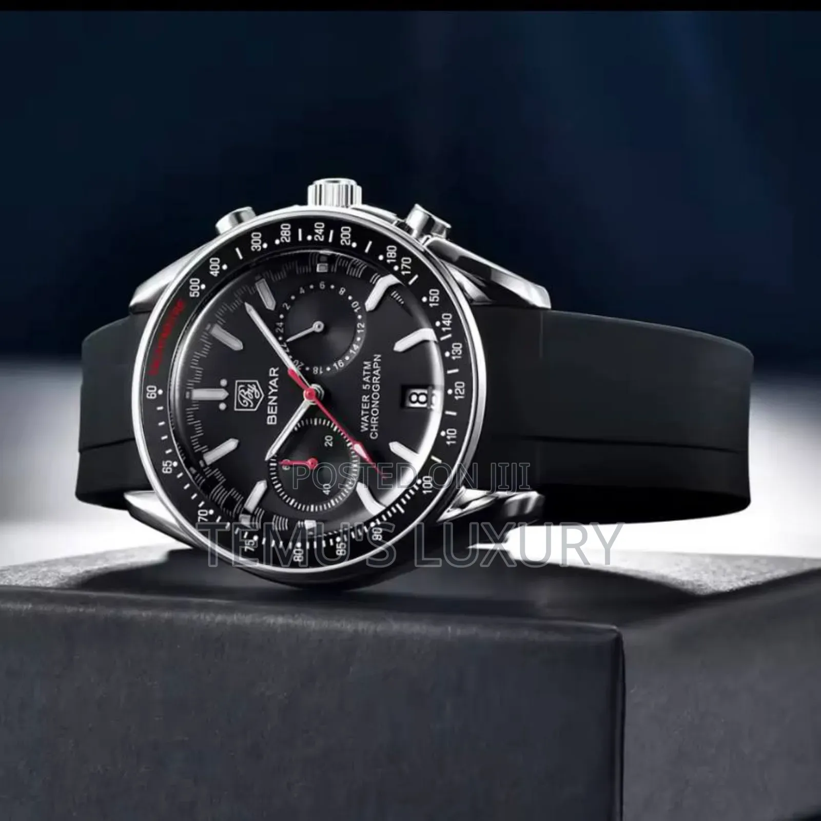 BENYAR Men's Quartz Silicon Strap Chronograph Watch