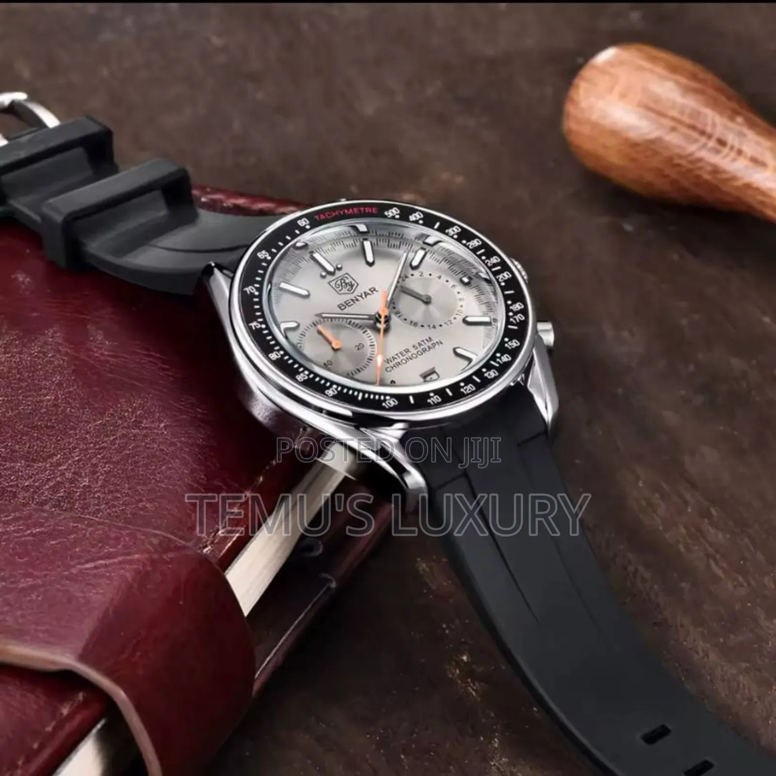 BENYAR Men's Quartz Silicon Strap Chronograph Watch