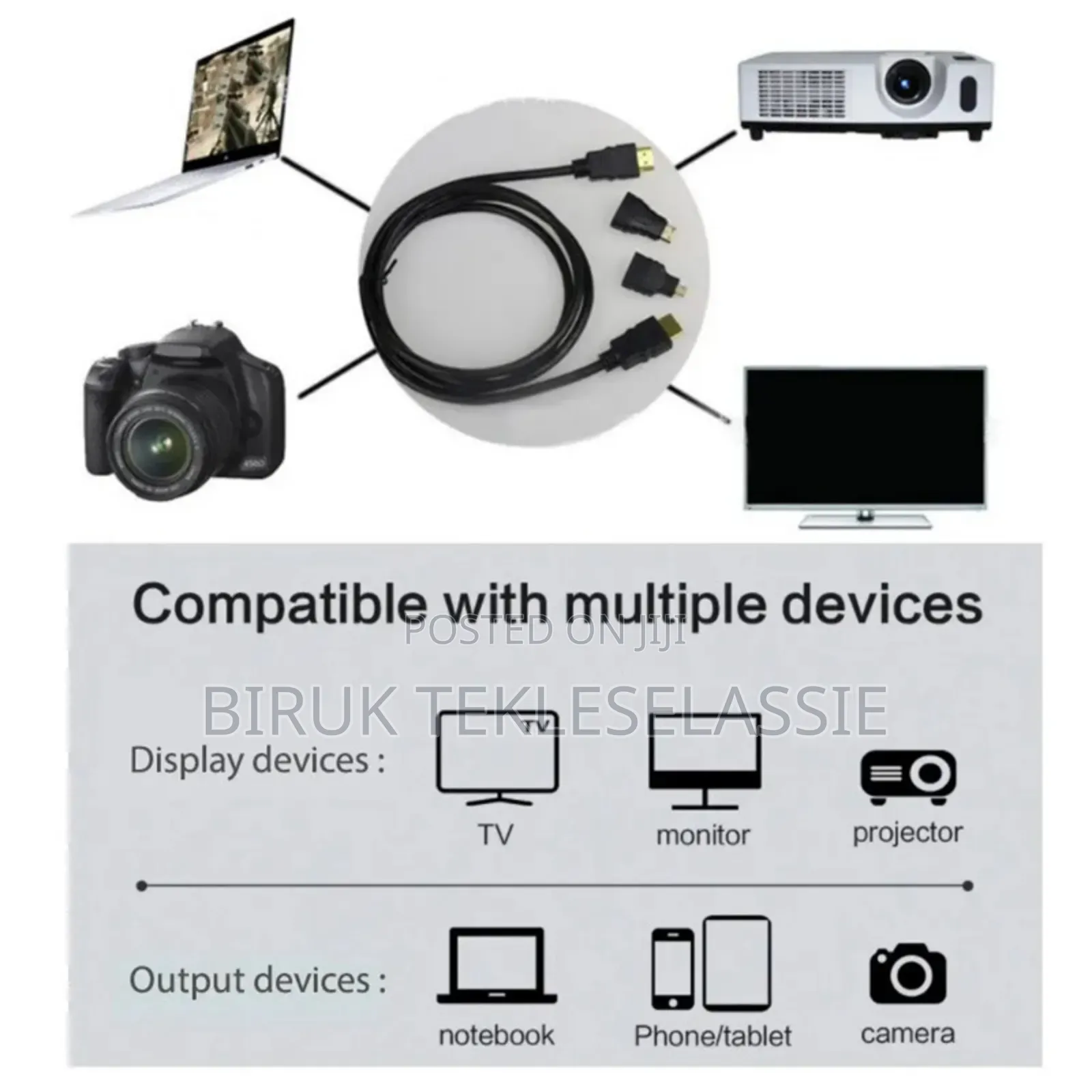 HDMI Cable 3 in 1 HDMI Micro, Mini Adapter 1.5 M Full HD