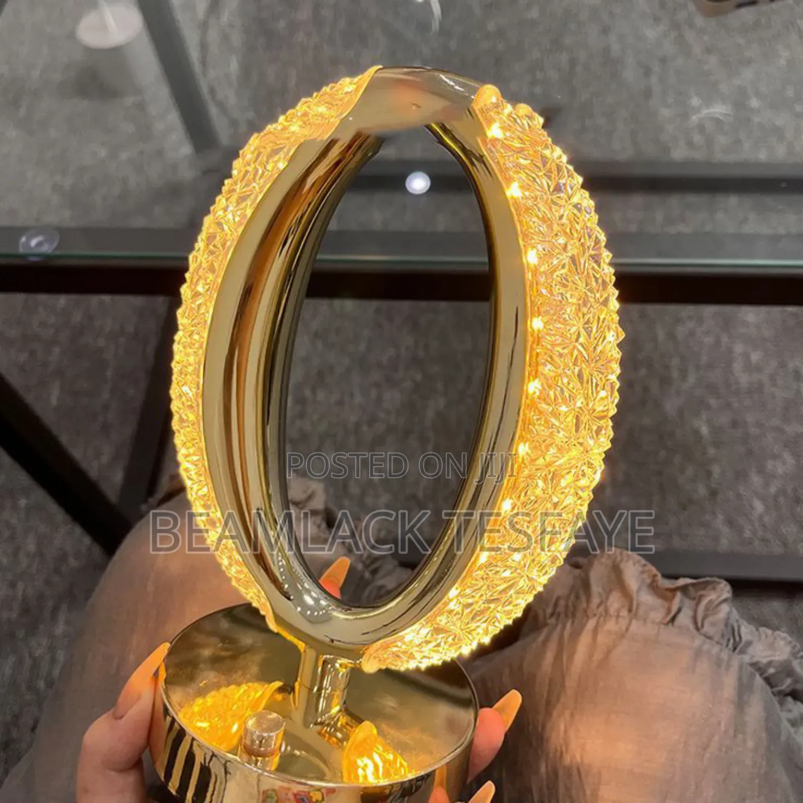 Moon Star Oval Shape LED Crystal Table Lamp