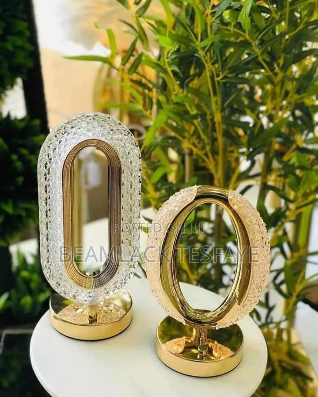 Moon Star Oval Shape LED Crystal Table Lamp