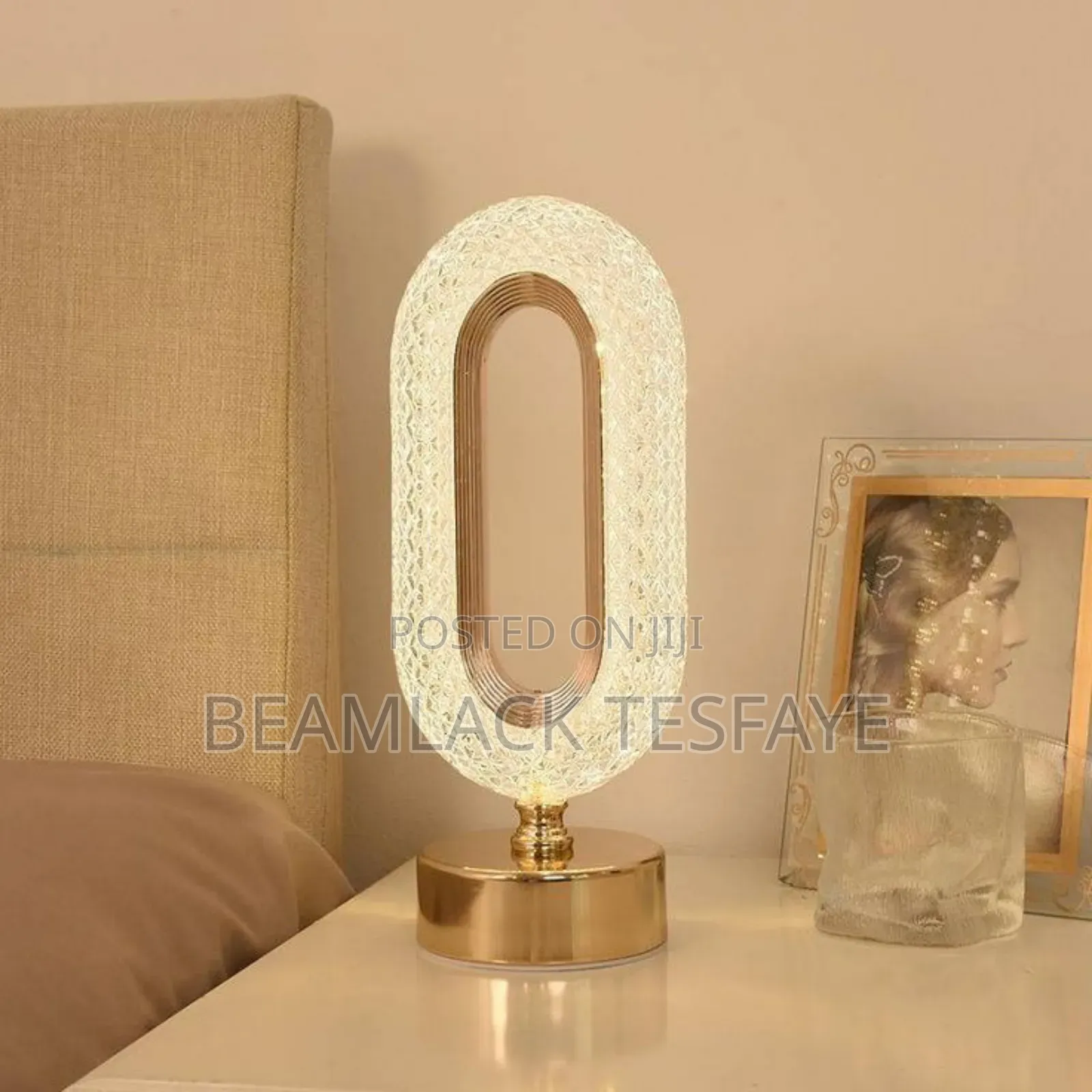Moon Star Oval Shape LED Crystal Table Lamp