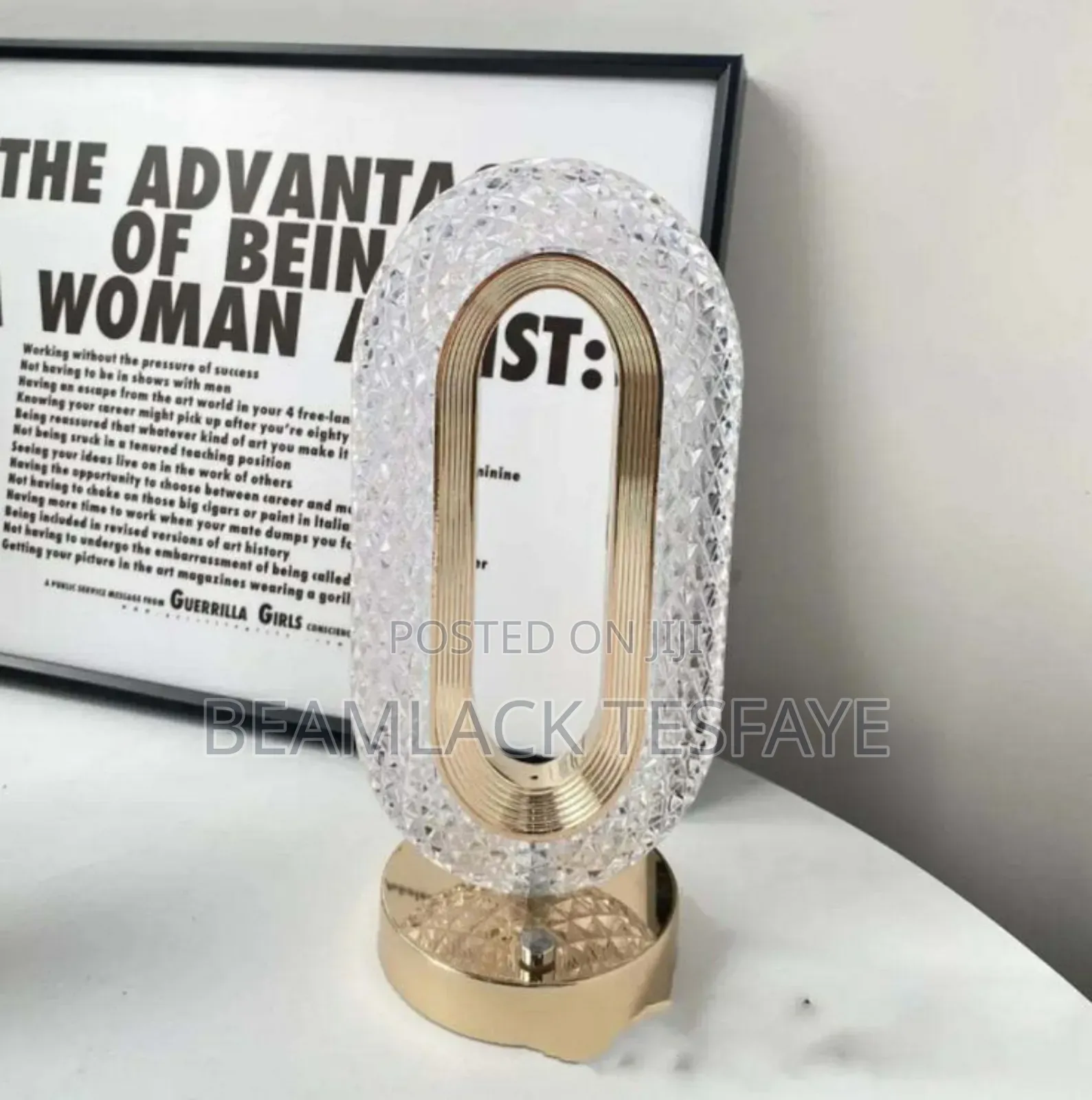 Moon Star Oval Shape LED Crystal Table Lamp