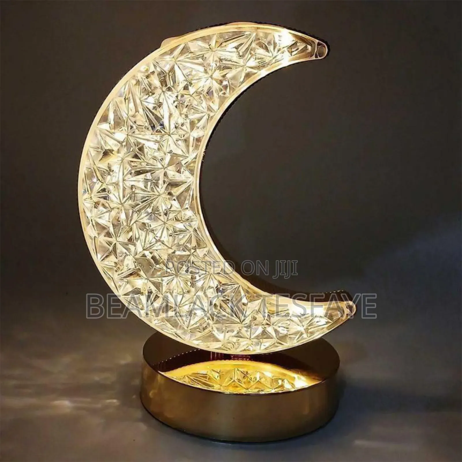 Moon Star Oval Shape LED Crystal Table Lamp