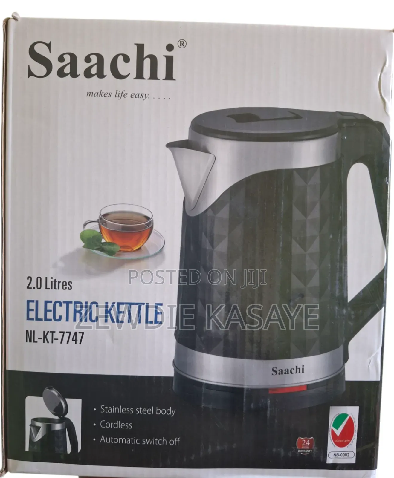 Saachi Kettle 2 Liters -ሳቺ 2 ሊተር ቦይለር