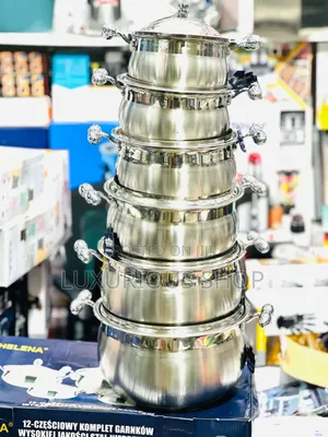 6 Set የጀርመን ድስት 
ሙሉ Stainless Steel የሆነ የማይዝግ