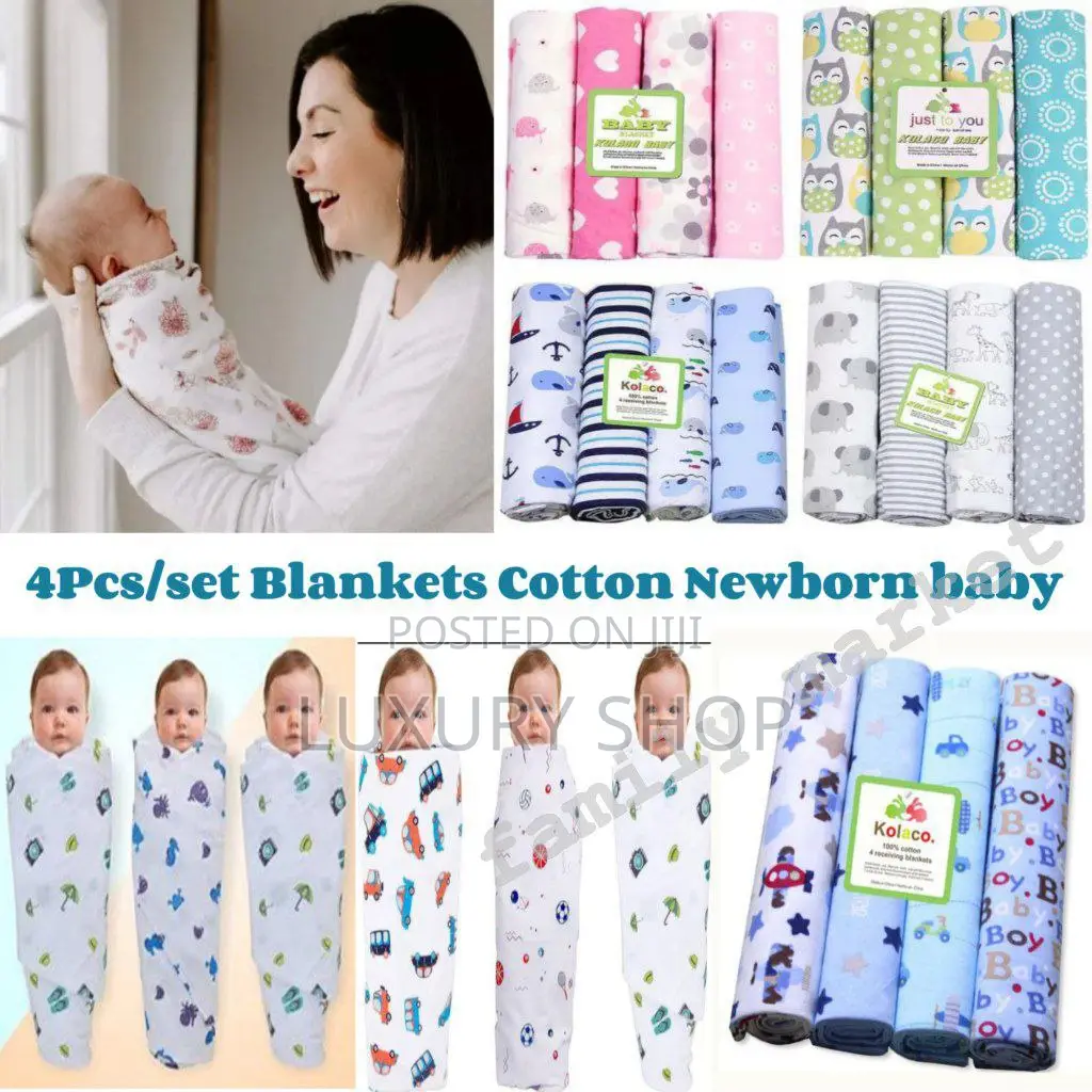 4pcs/Set Flannel Receiving Blankets