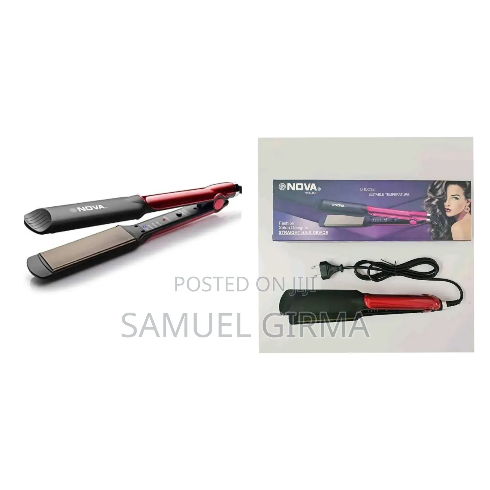 ሙቀት መቆጣጠሪያ ያለው Nova Professional Hair Straightener
