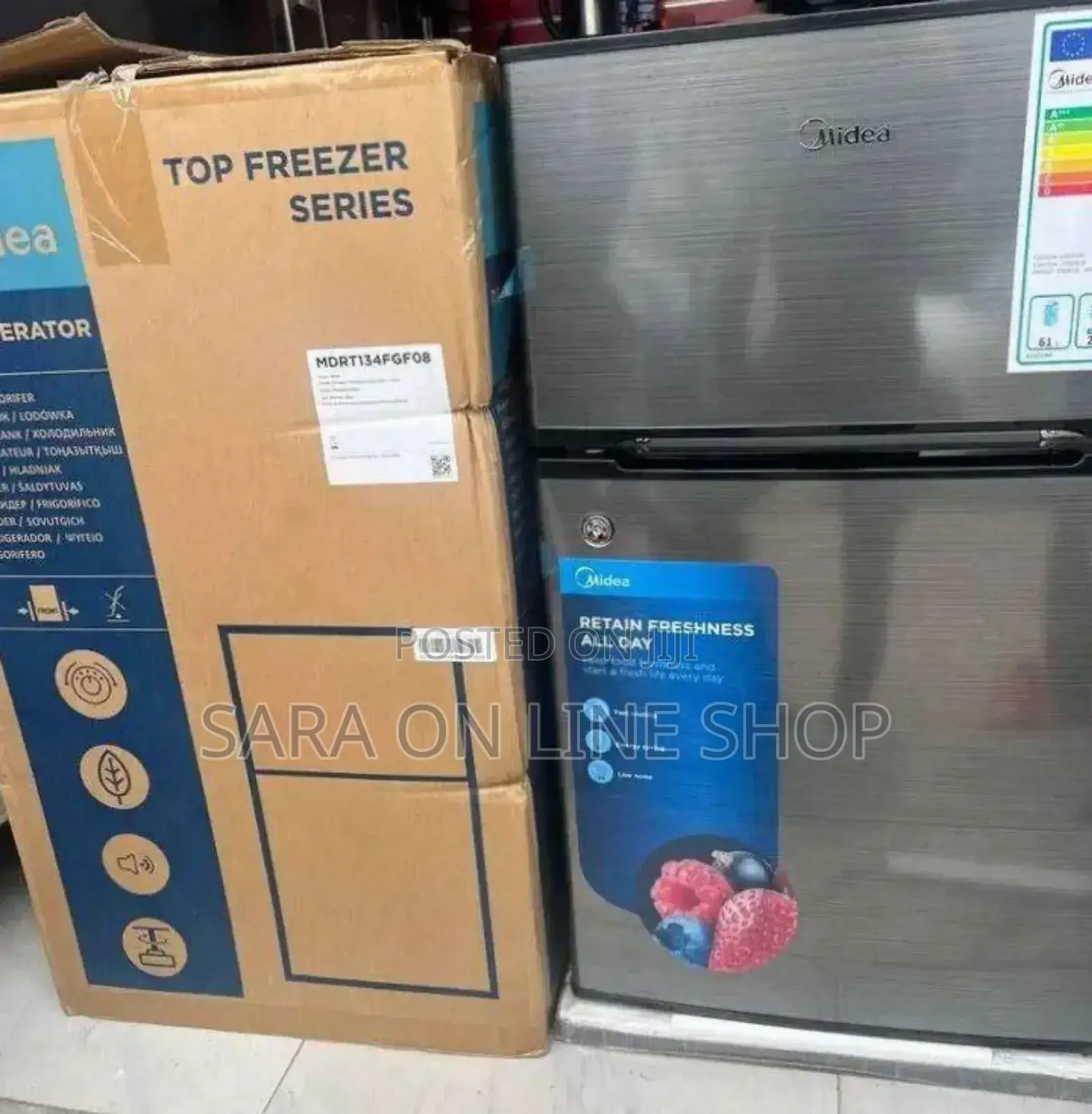 Midea 135 L Mini☆Double-Door☆ Refrigerator – Top Freezer