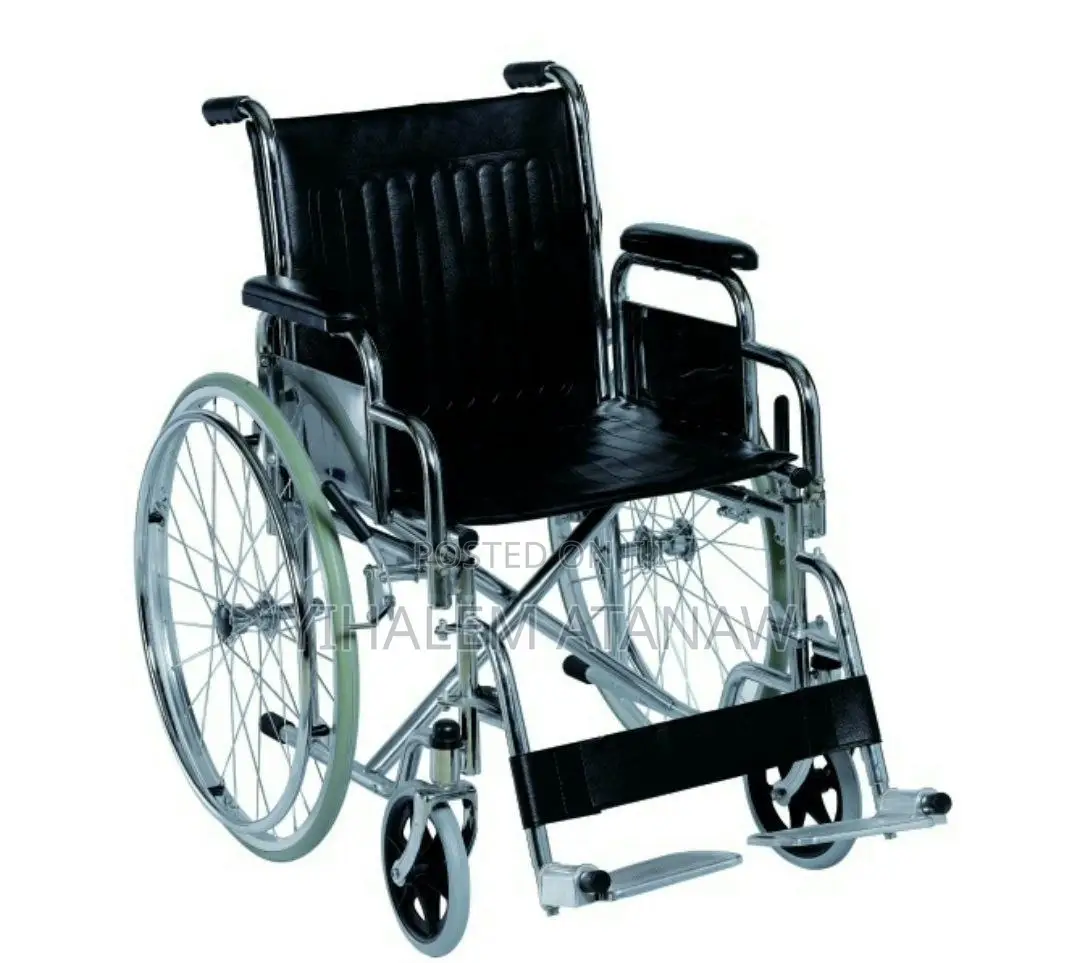 Chrome Steel Folding Manual Basic Wheelchair With Foldable