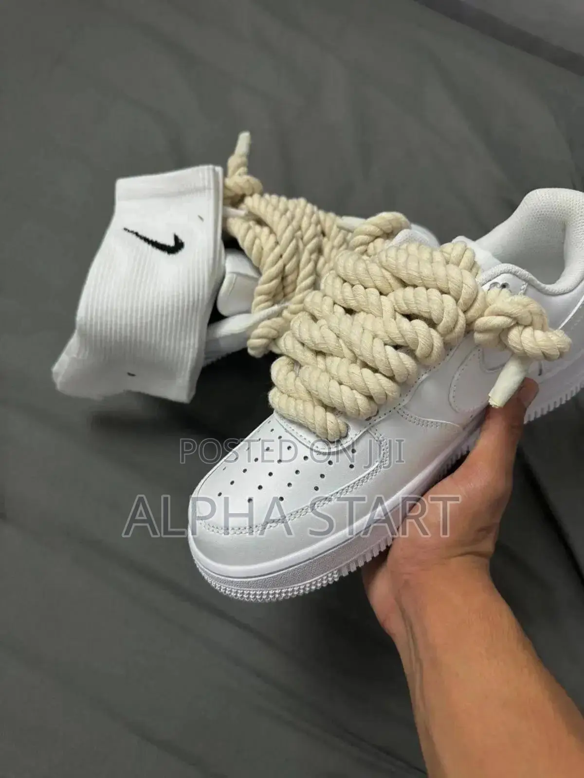Cream Rope Lace’ AF1 Custom ** Master Quality For Man's
