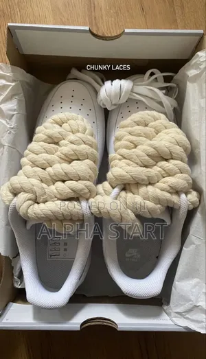 Cream Rope Lace’ AF1 Custom ** Master Quality For Man's