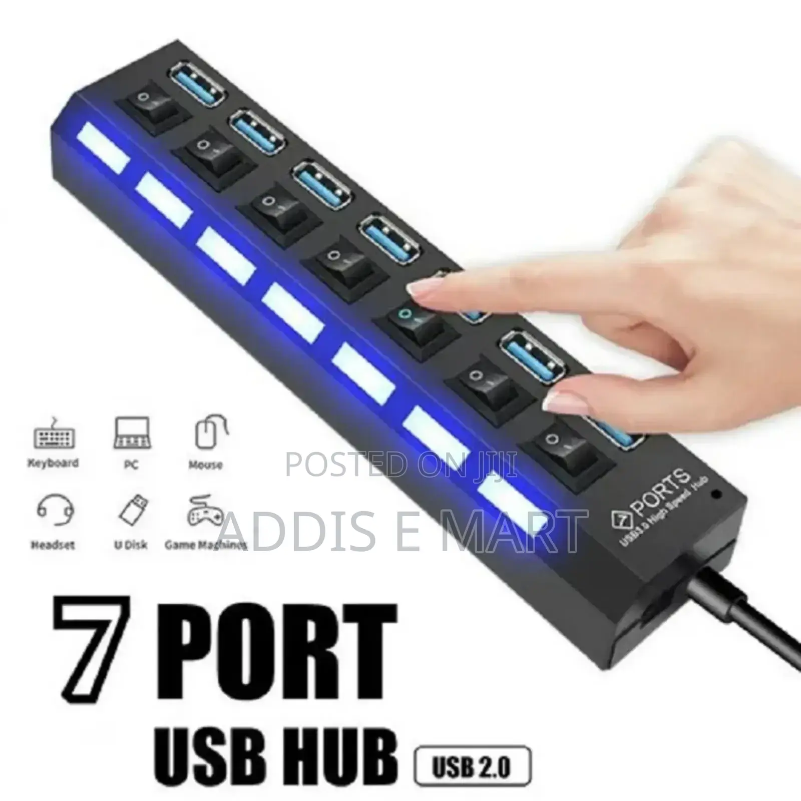 7 Port High Speed Multi USB Hub