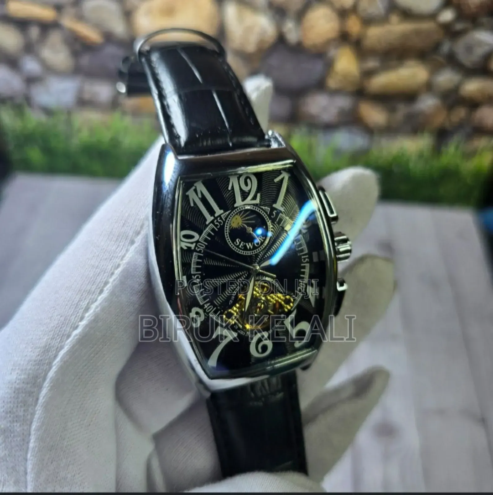 Sewore Leather Automatic Watch for Men's