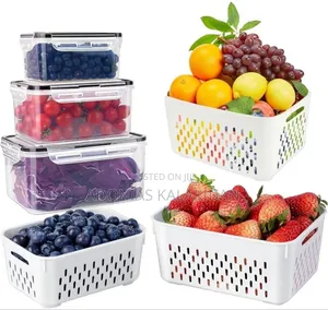4 Pcs Storage Box For Fruit,Meat, And Vegetables
