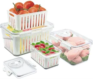 4 Pcs Storage Box For Fruit,Meat, And Vegetables