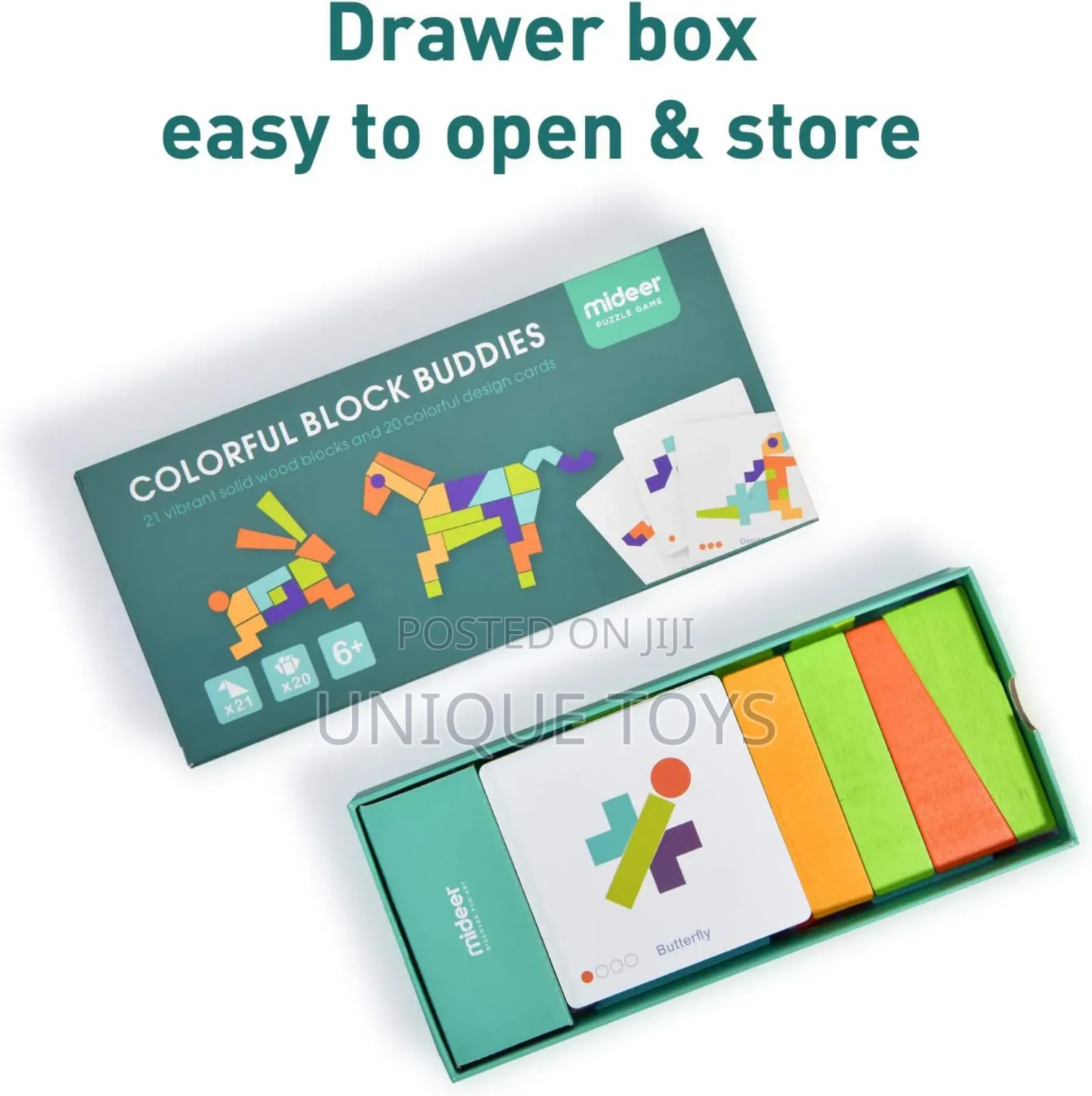 Wooden Colorful Geometric Tangram Pattern Blocks Set