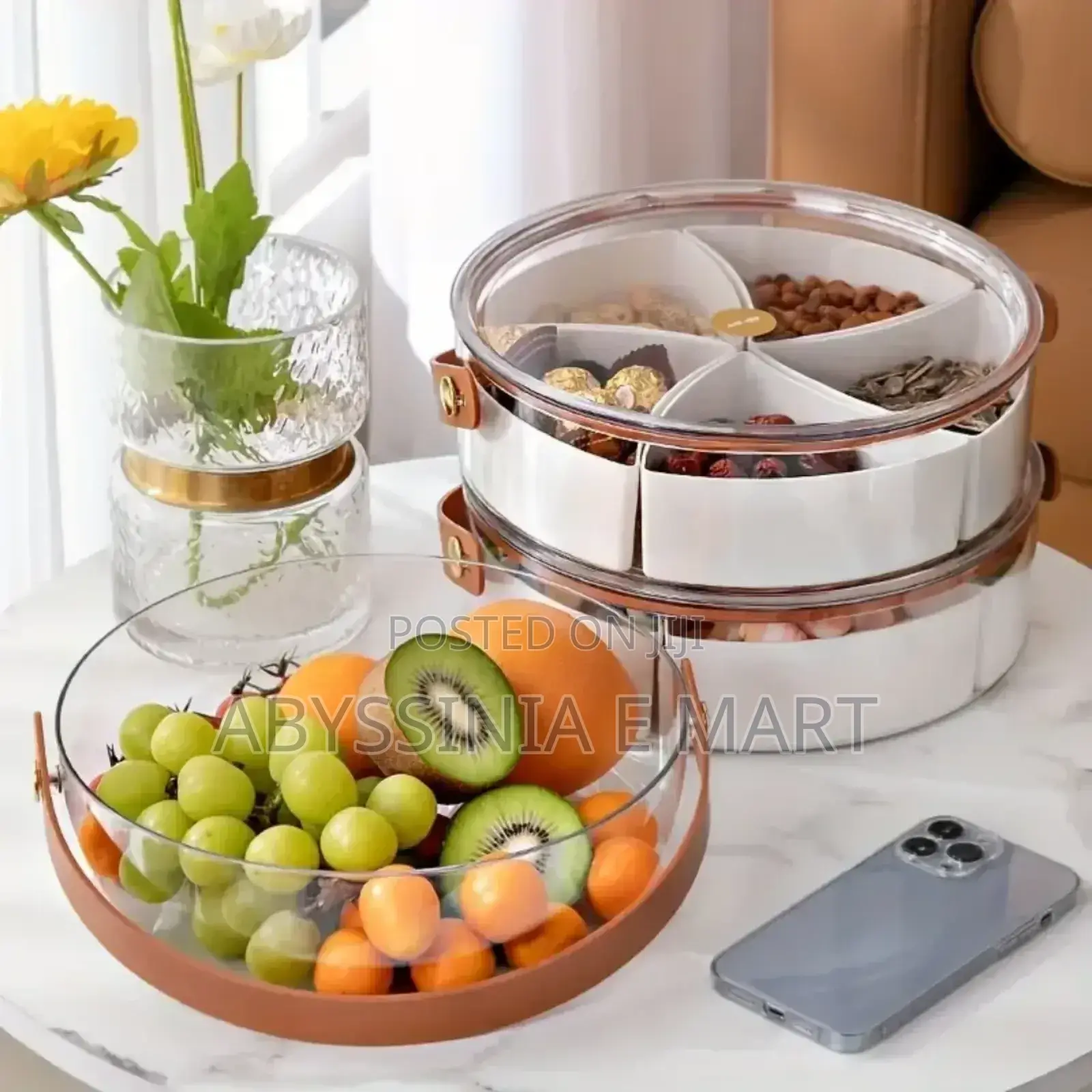Transparent Hand-Held Fruit Tray