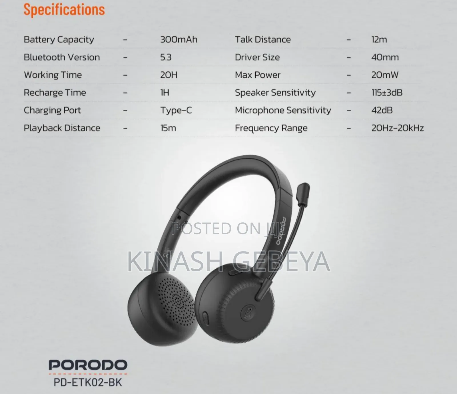 Porodo Original Wireless Headset