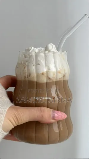  Glass Drinking Mug With Straw