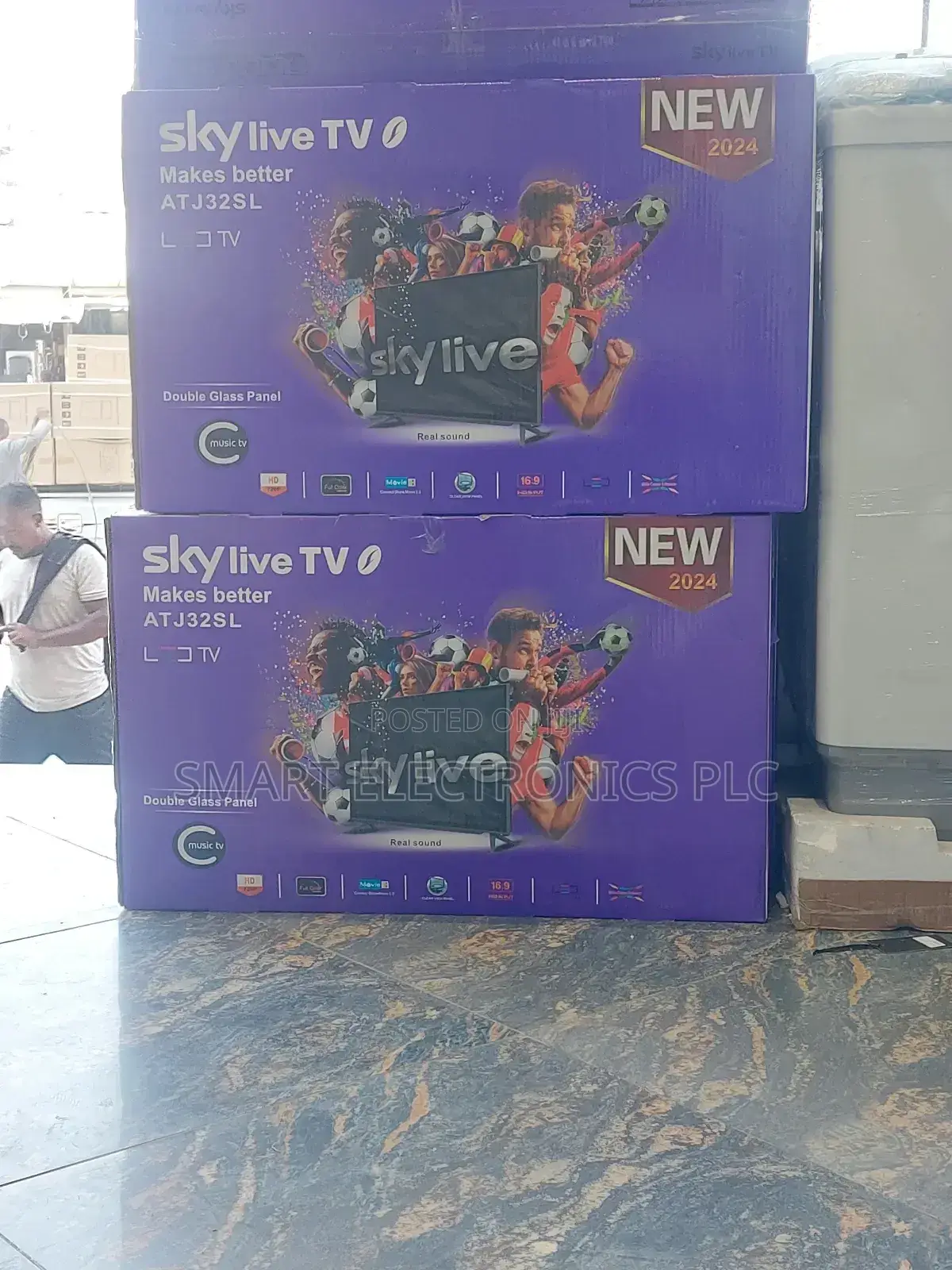 Sky Live 32 Inch Double Glass Tv