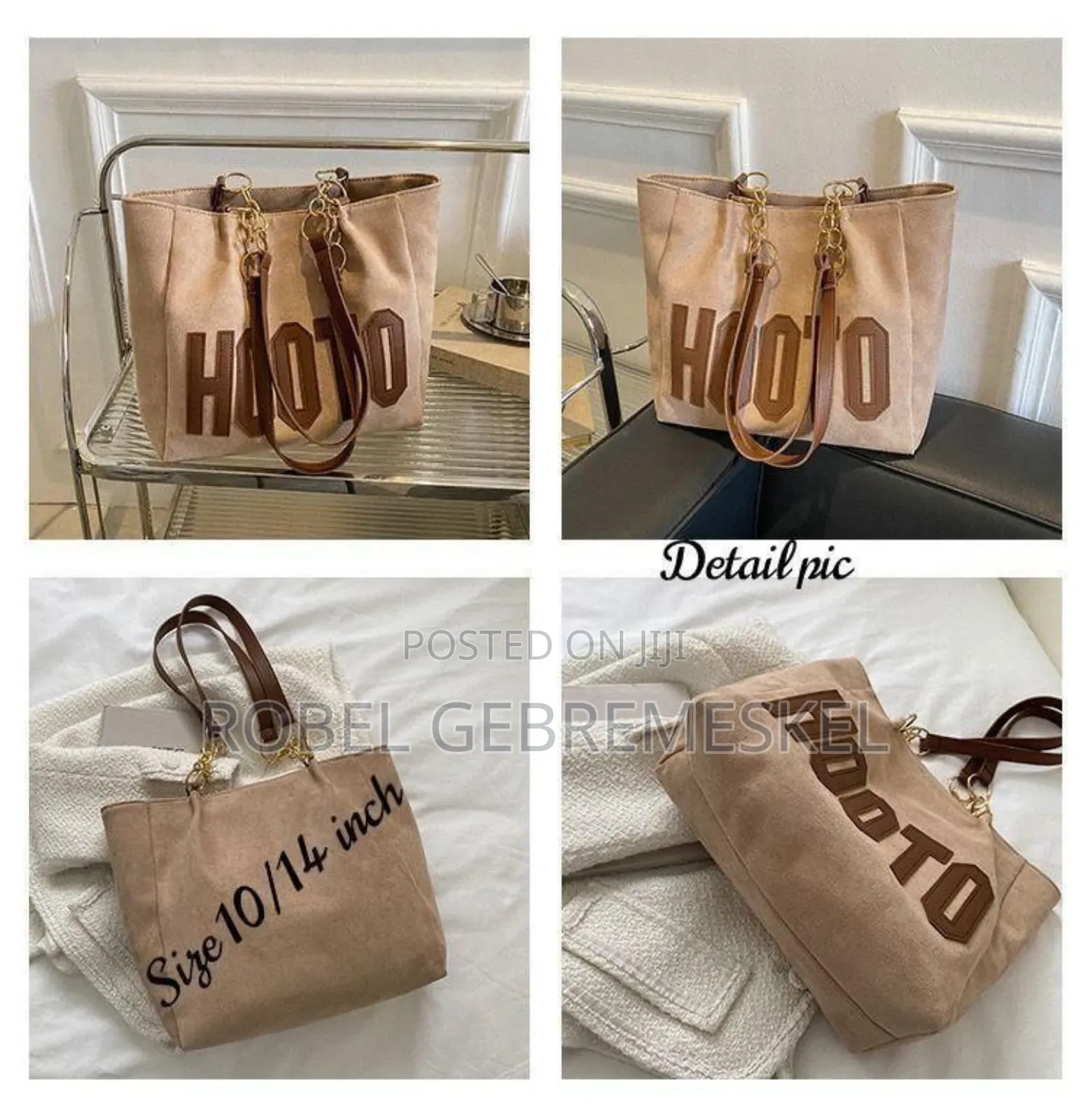 Double Side Suede Material Superb Quality Finishing Tote Bag