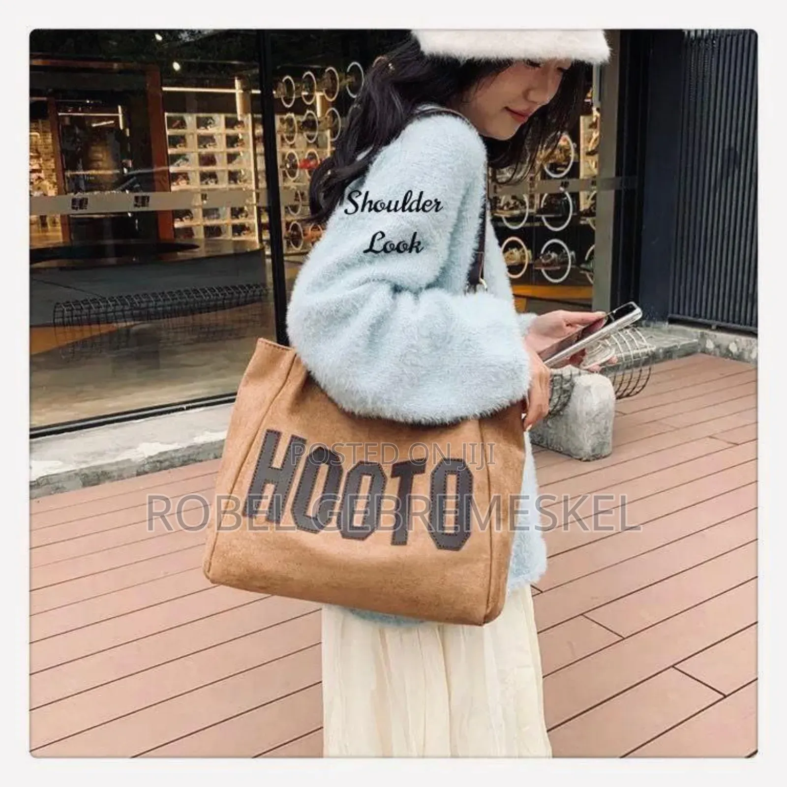 Double Side Suede Material Superb Quality Finishing Tote Bag