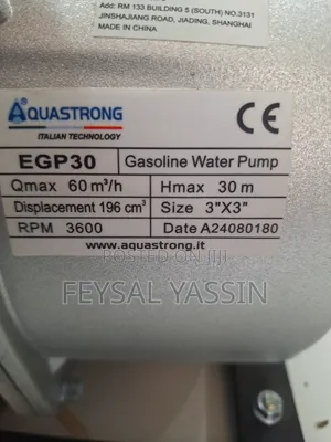 Aquastrong Water Pump Benzel 3'' and 2'' Italy Standard