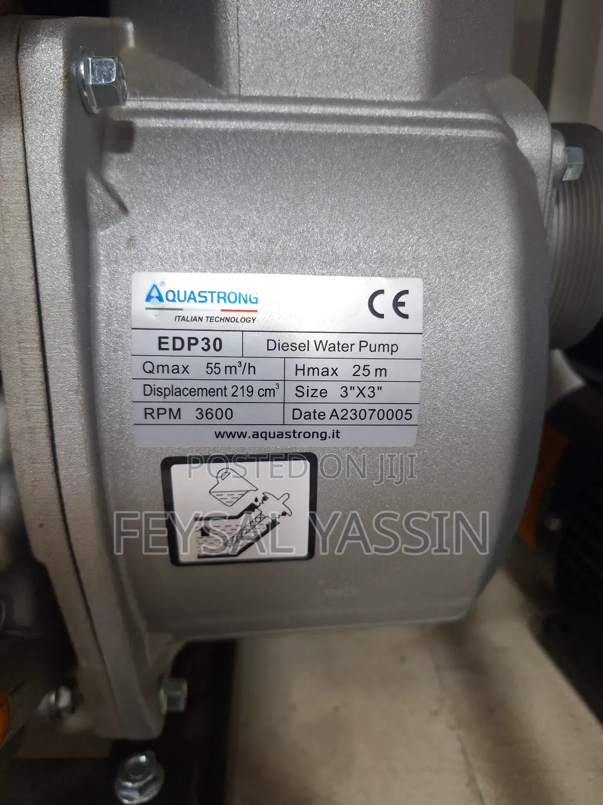 Water Pump Diesel Aquastrong 3'' Italy Standard