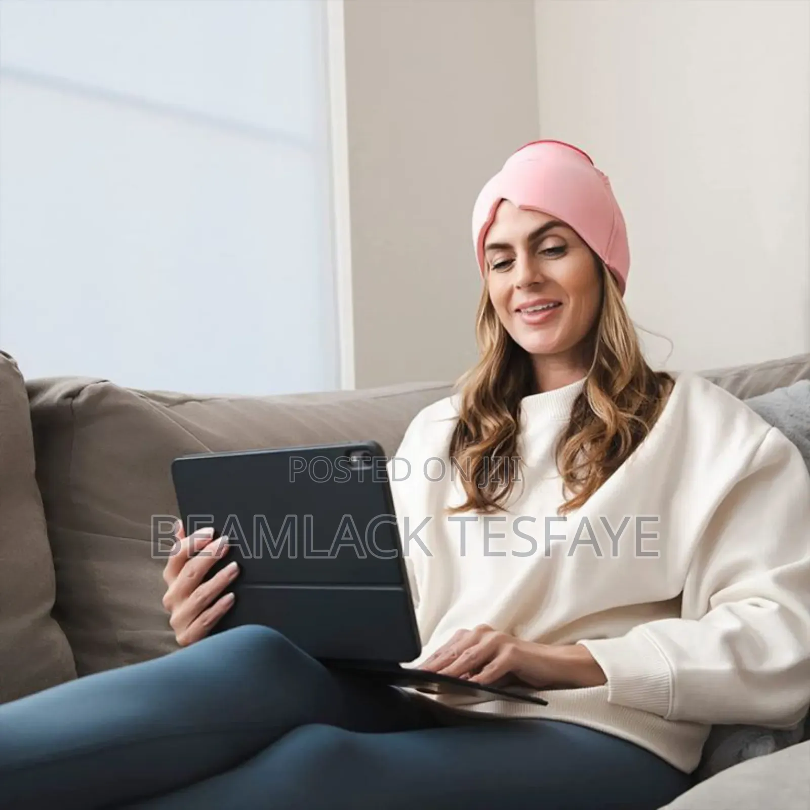 Pink Black Migraine Headache Relief Gel Cap