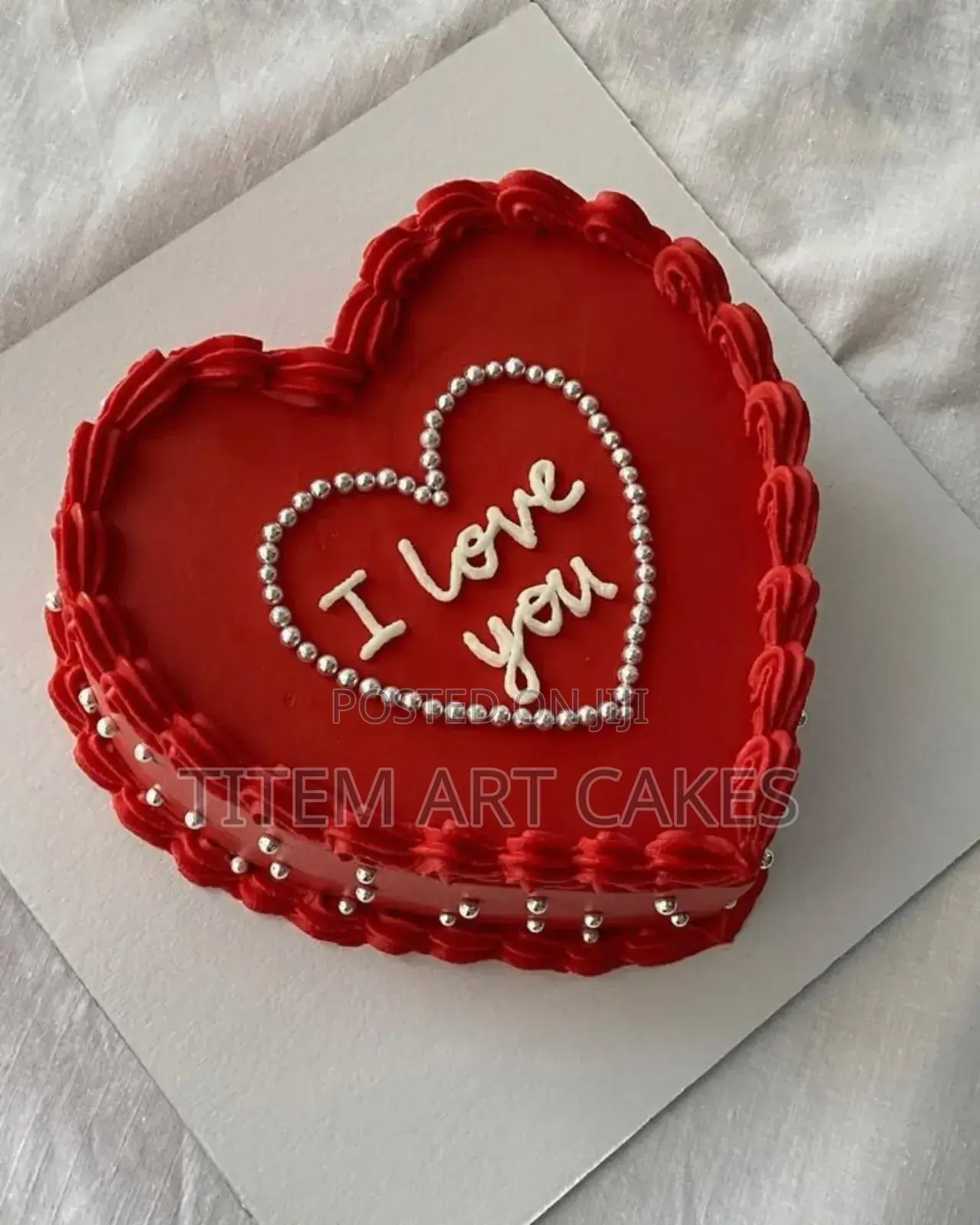 Heart Shape Red Cake