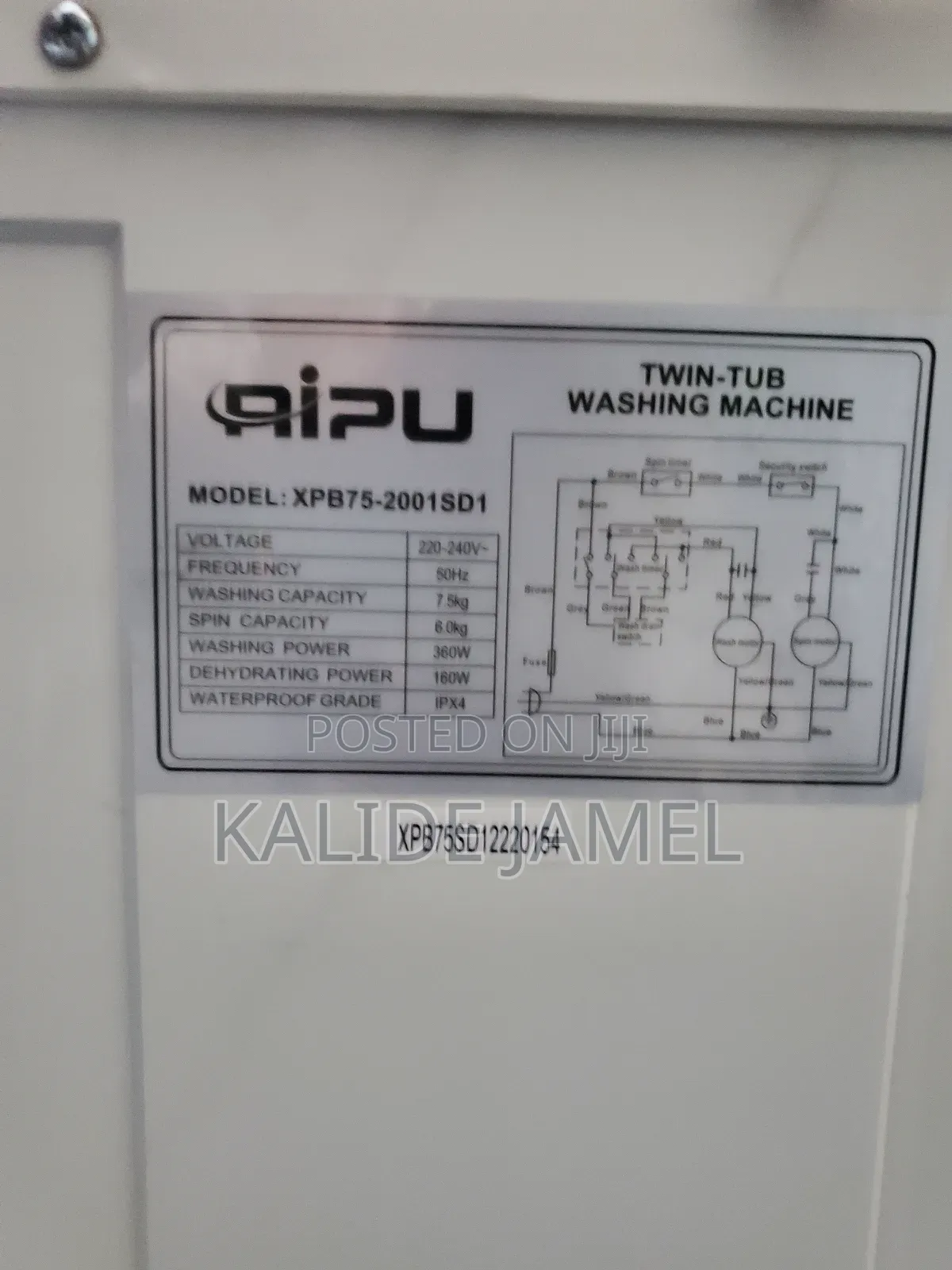 Ripu 7.5 Kg Weshing Mashen