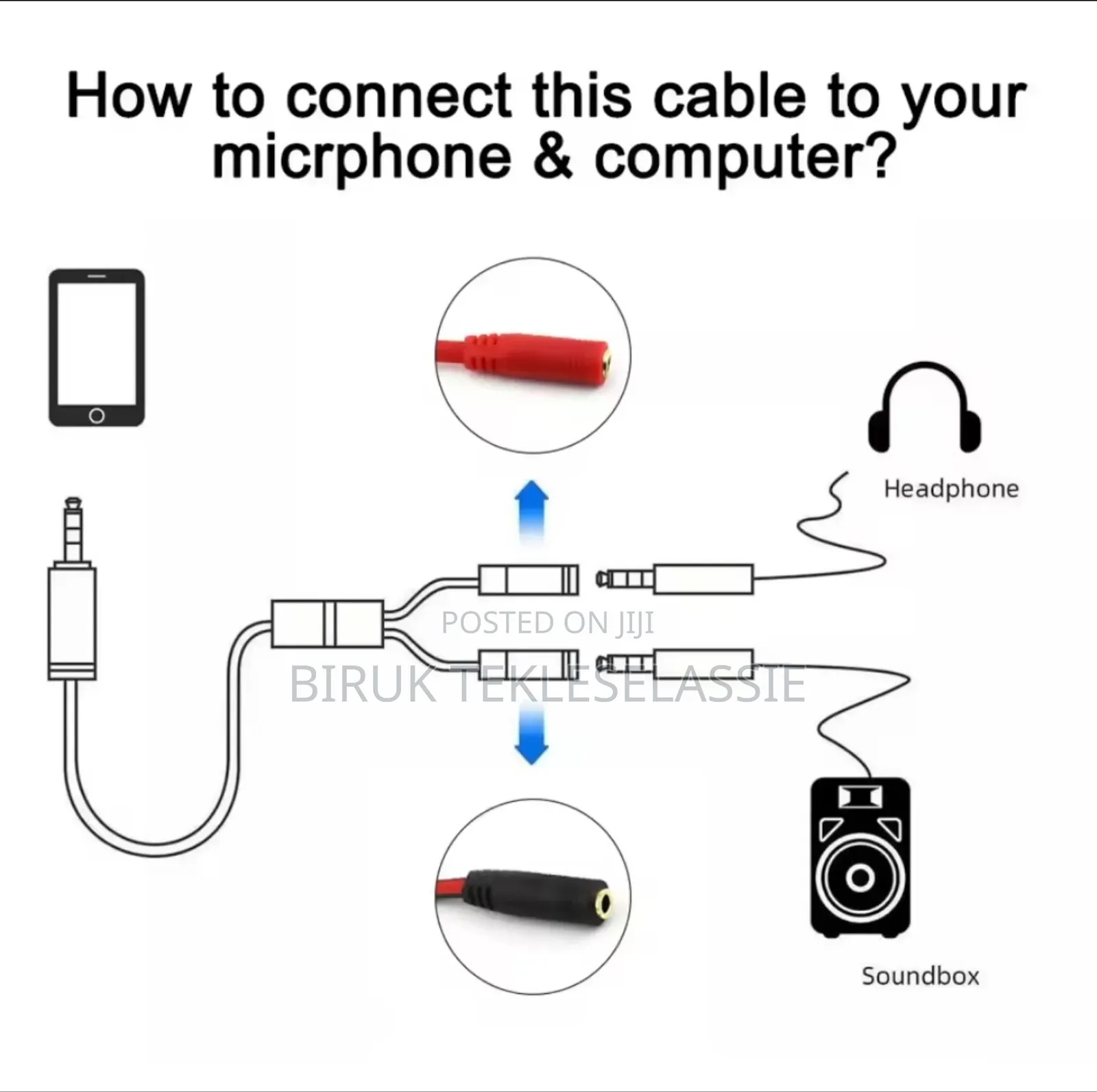 2 in 1 - 3.5 Mm Audio Splitter Cable