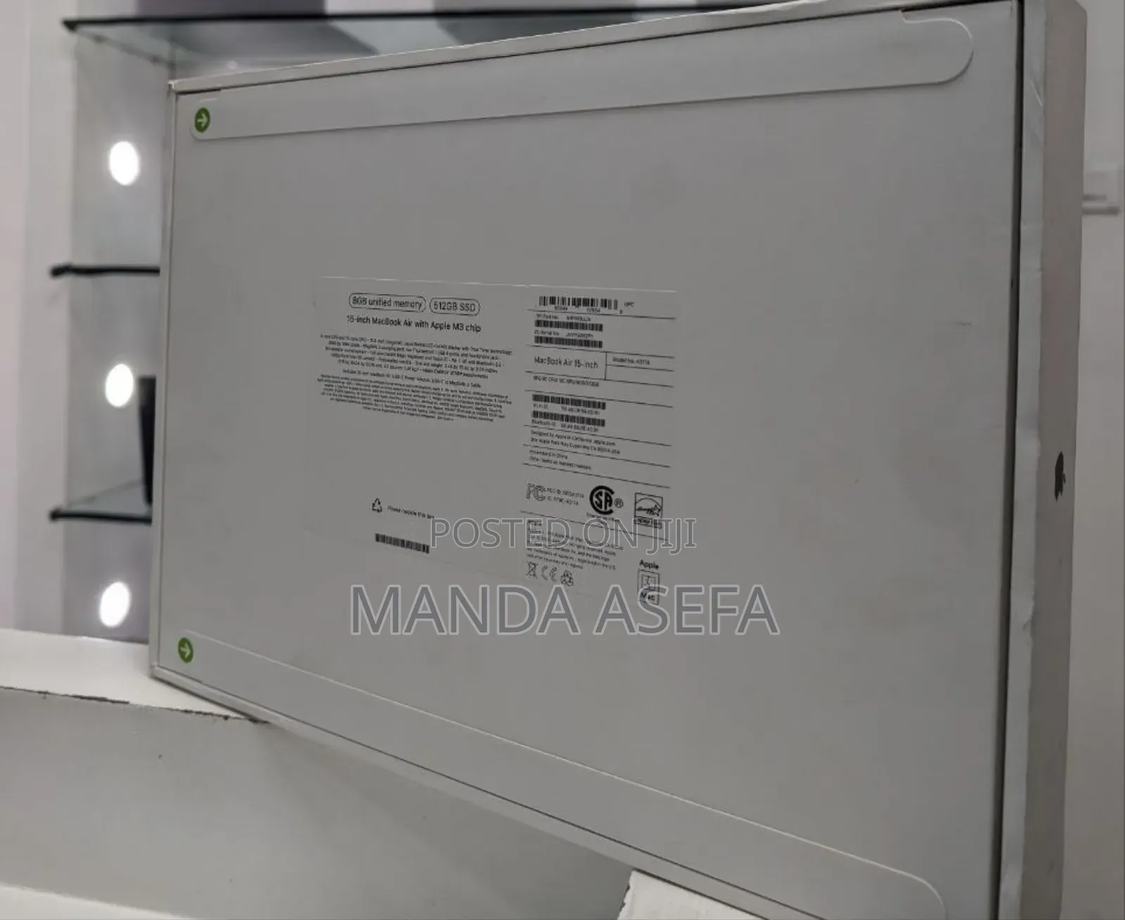 New Laptop Apple MacBook Air 8GB Apple M3 SSD 512GB