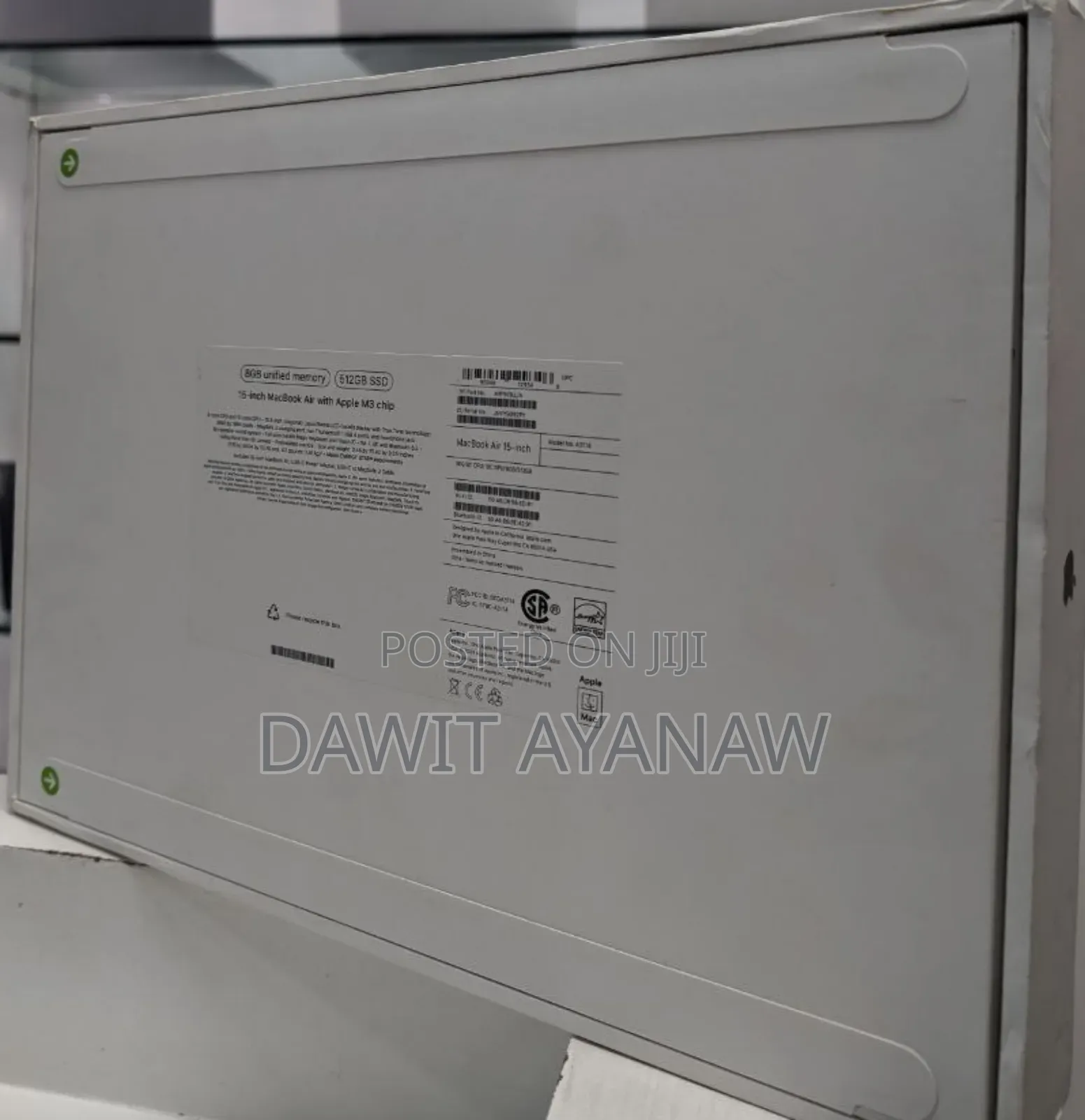 New Laptop Apple MacBook Air 2024 M3 15-Inch 8GB Apple M3 SSD 512GB