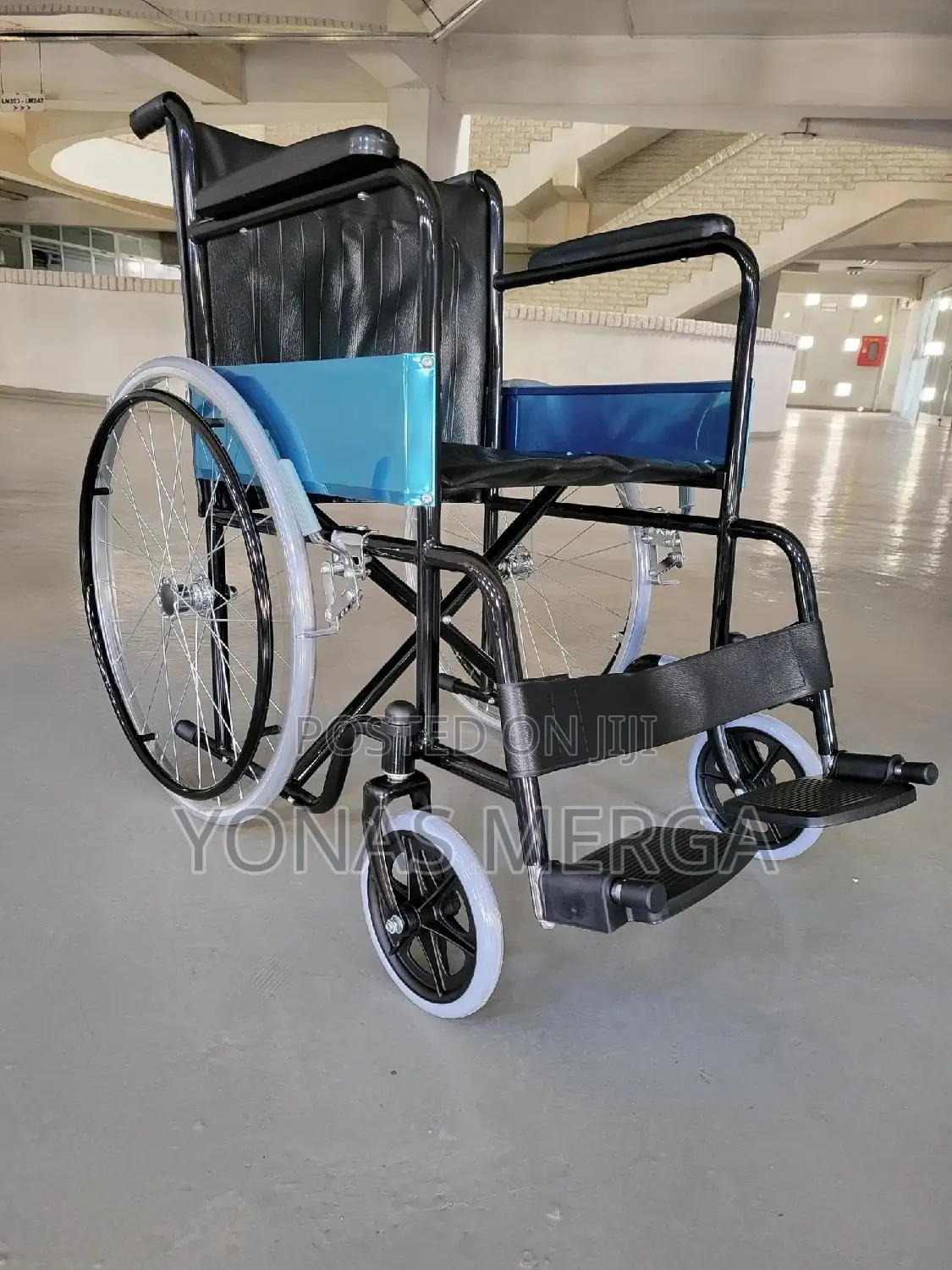 Wheelchair፪孟ዊልቼር=Wheelchair Heavy Duty (Double Cross Bar)