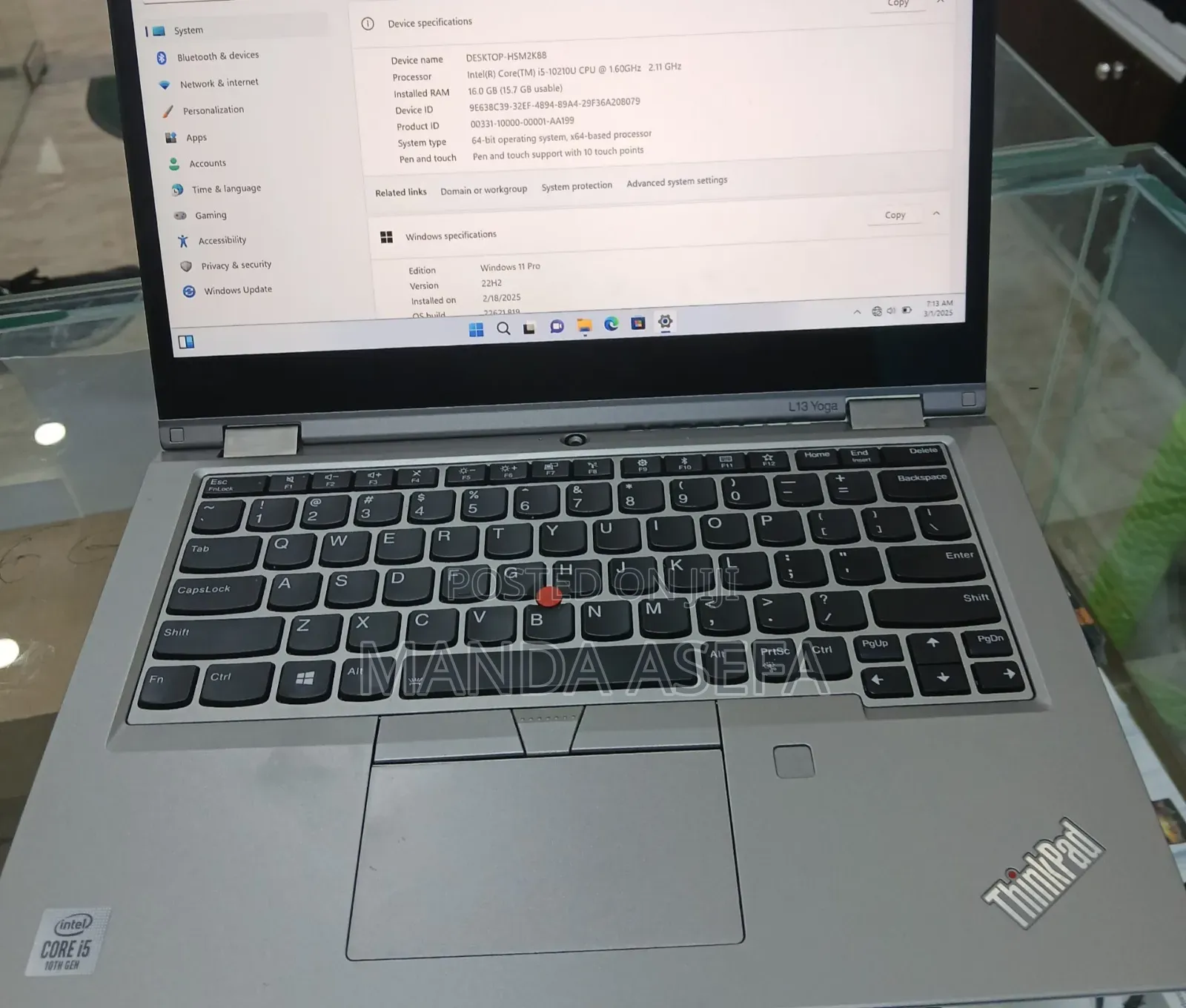 New Laptop Lenovo ThinkPad L13 Yoga 16GB Intel Core I5 SSD 512GB