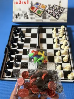 3in1 Game Board Ludo + Chess + Checkers 3በ1 ጨዋታ ቼስ + ዳማ +ሉዶ