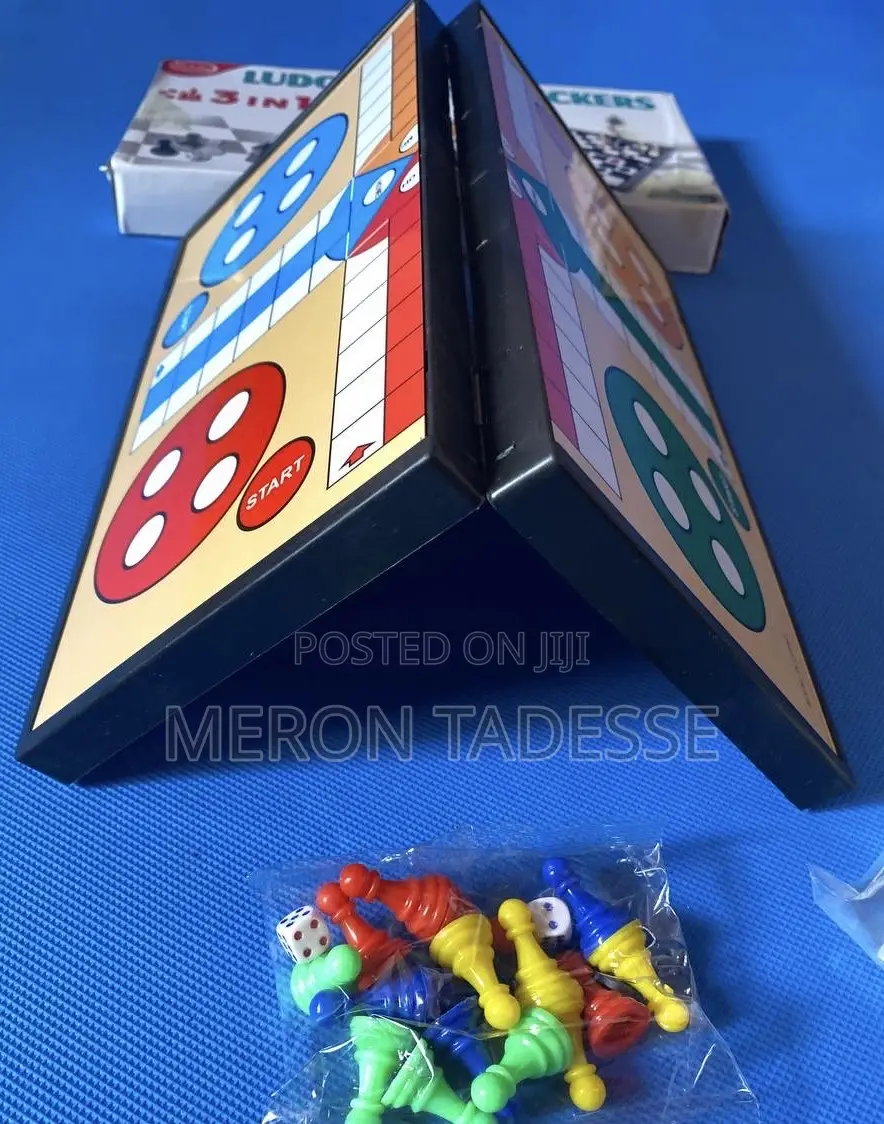 3in1 Game Board Ludo + Chess + Checkers 3በ1 ጨዋታ ቼስ + ዳማ +ሉዶ