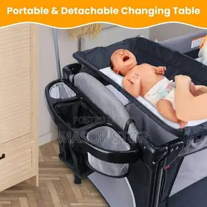 High Quality Foldable Multifunctional Baby Bed የልጆች ማስተኛ አልጋ
