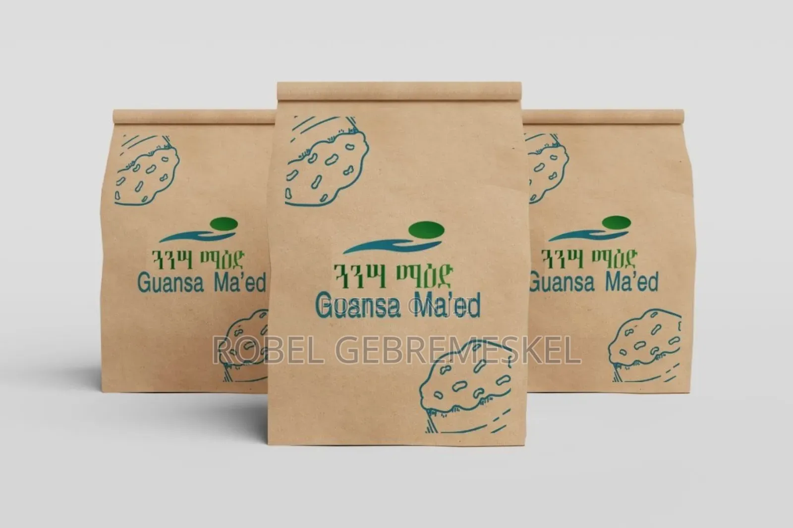 Kaki Takeaway Bag Inside Laminated