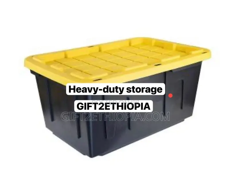 Tough Box 27 Gallon Tall Tote, Black and Yellow