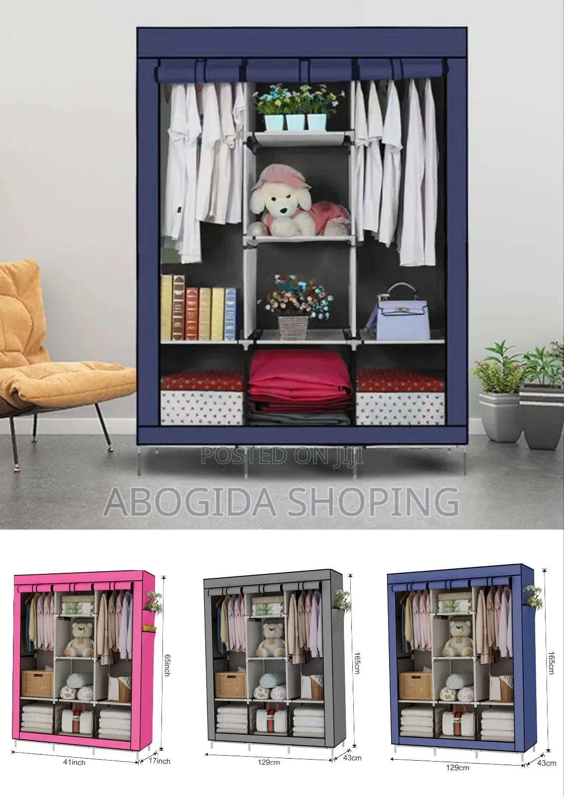 Modern Stylish Clothes Storage Wardrobe – 3layer Organizer
