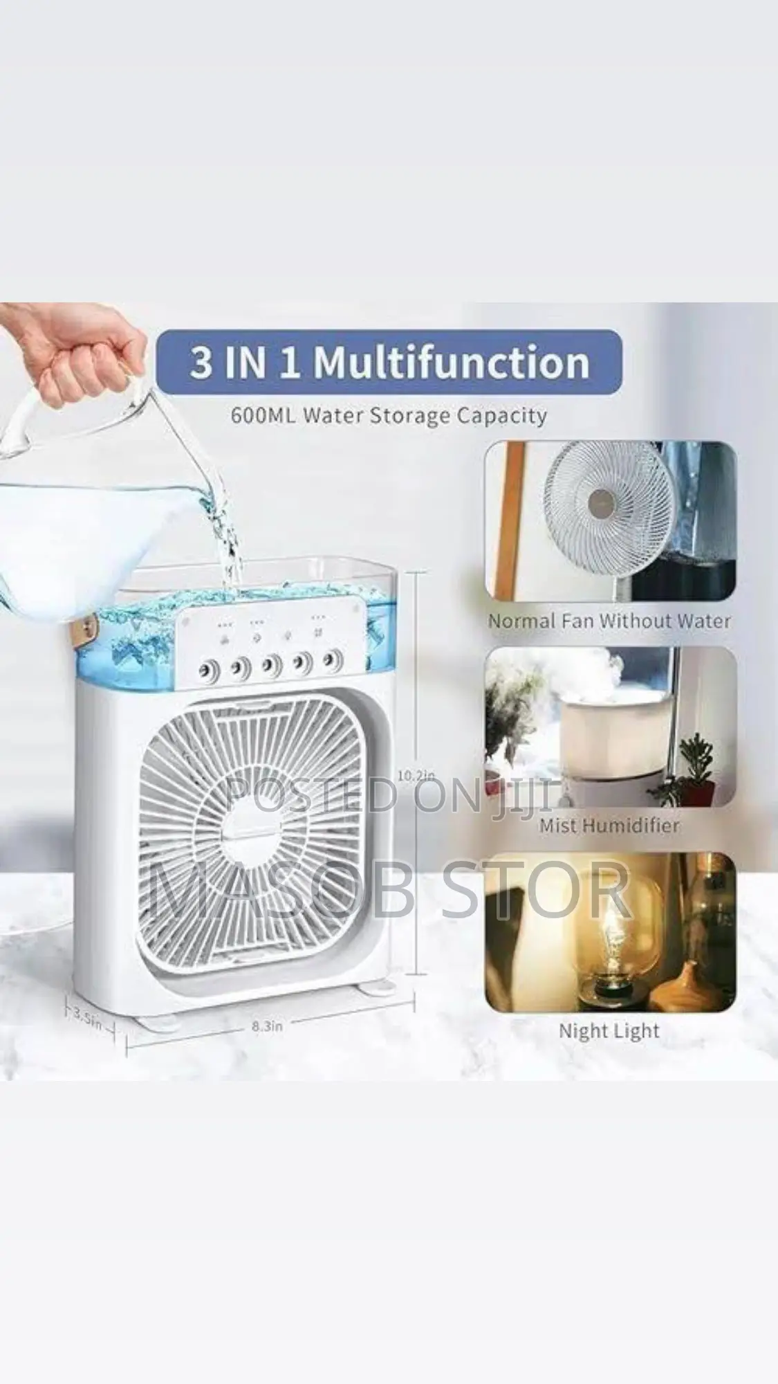 3in1 Humidifier And Cooling Fan /አየሩን የሚያቀዘቅዝ መልካም መዓዛን የሚሰጥ