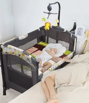 High Quality Foldable Multifunctional Baby Bed የልጆች ማስተኛ አልጋ